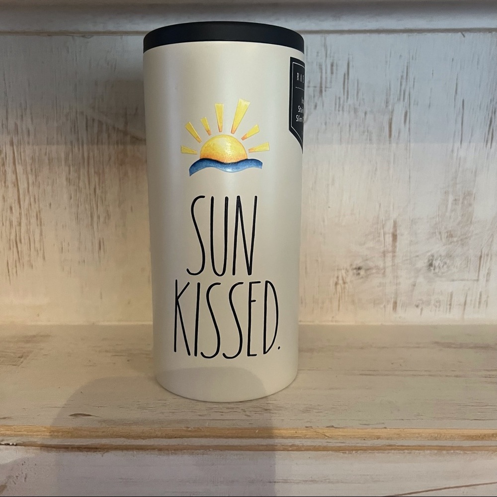 Rae Dunn Ivory SUN KISSED  Insulated Stainless Steel Slim-Can Cooler NWT